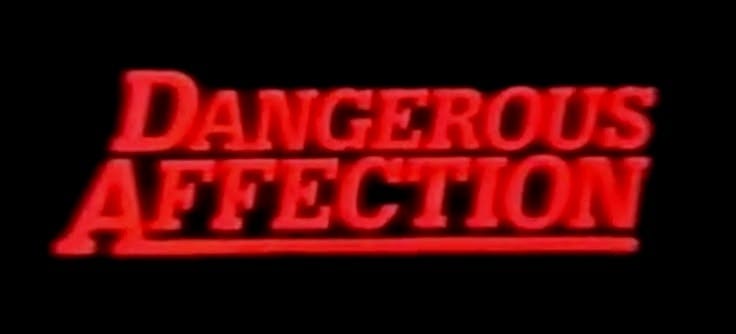 This may contain: the logo for dangerous affection on a black background