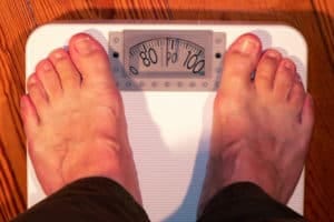 feet on a scale