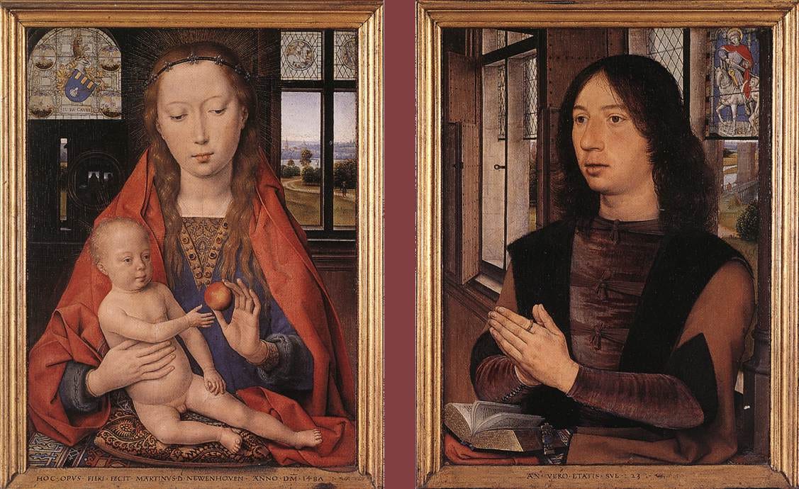 Memling donor diptych Maarten van Nieuwenhove Memling donor diptych Maarten van Nieuwenhove