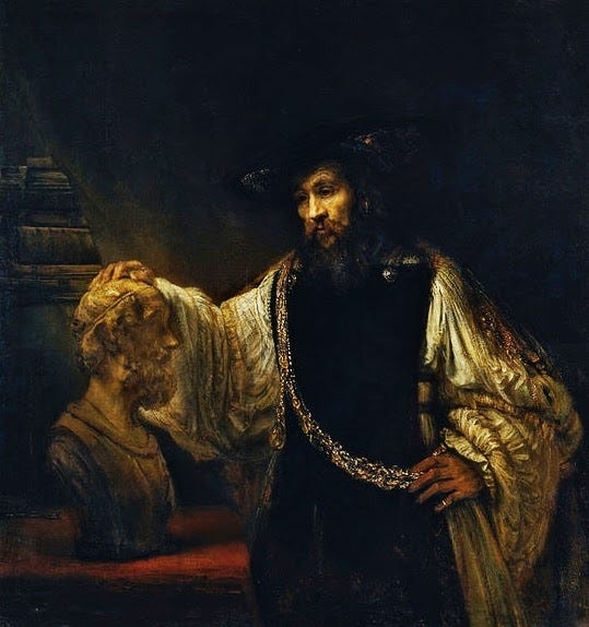 Paintings By Rembrandt Harmenszoon van Rijn: Aristotle With A Bust Of ...
