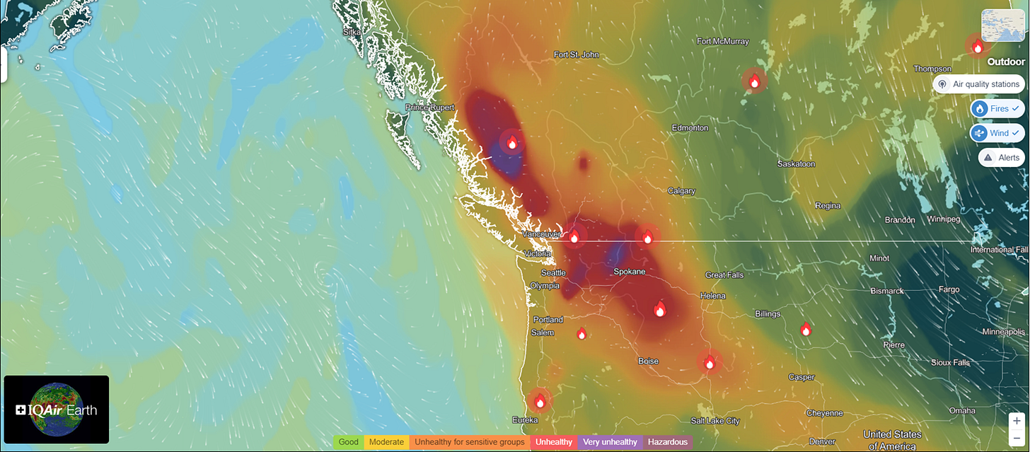 Canadian fire map. Source: IQAir.