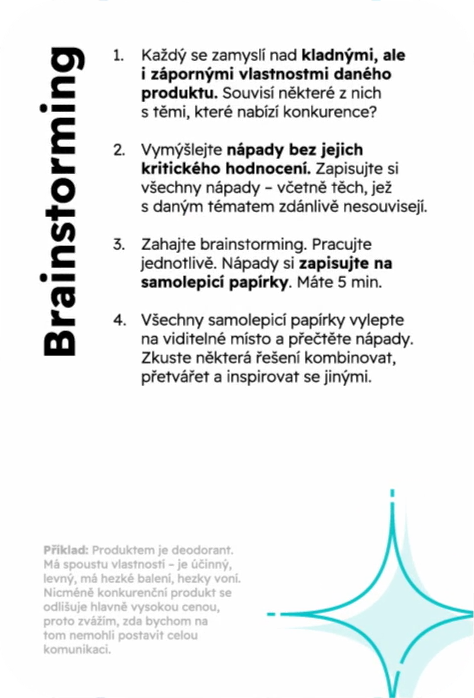 Ukázková karta z kreativní sady Lorem ipsum na téma Brainstorming. Ukázková karta z kreativní sady Lorem ipsum na téma Brainstorming.
