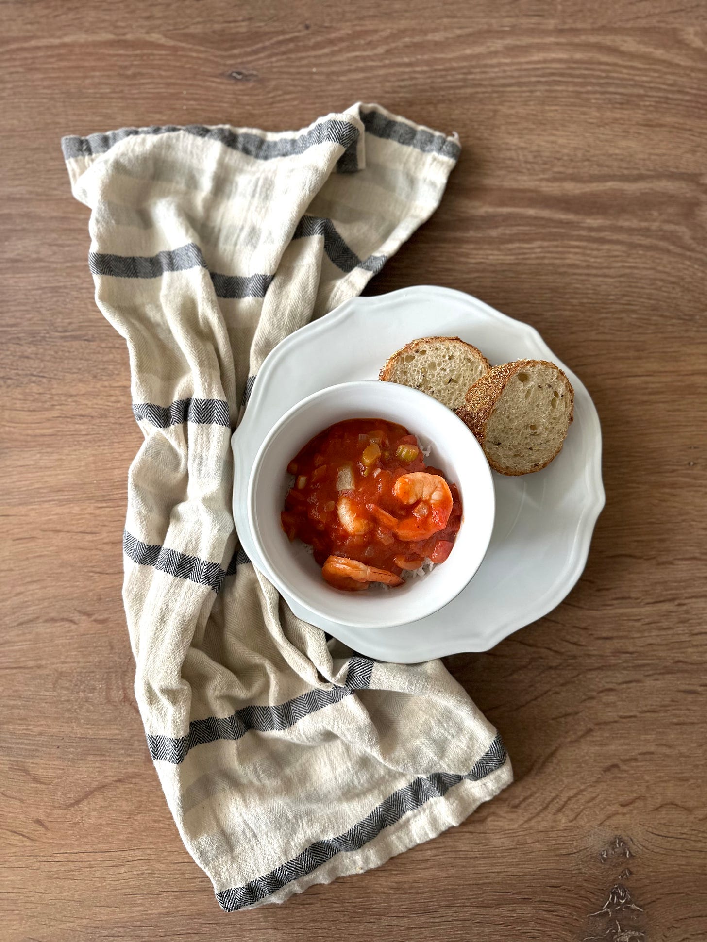 A bowl of shrimp creole