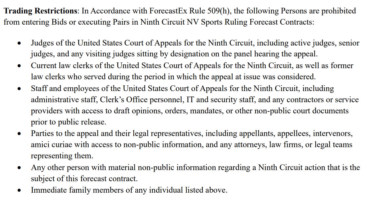 The Closing Bell: ForecastEx May Allow Betting On Kalshi Court Cases