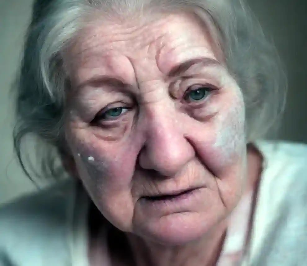 The Impact of Psoriasis on Aging Skin Psoriasis causes reddish pustules with a silvery hue on the skin of an older woman.