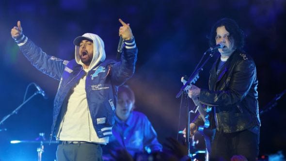 Jack White Delivers Searing Thanksgiving Day Halftime Show with Eminem