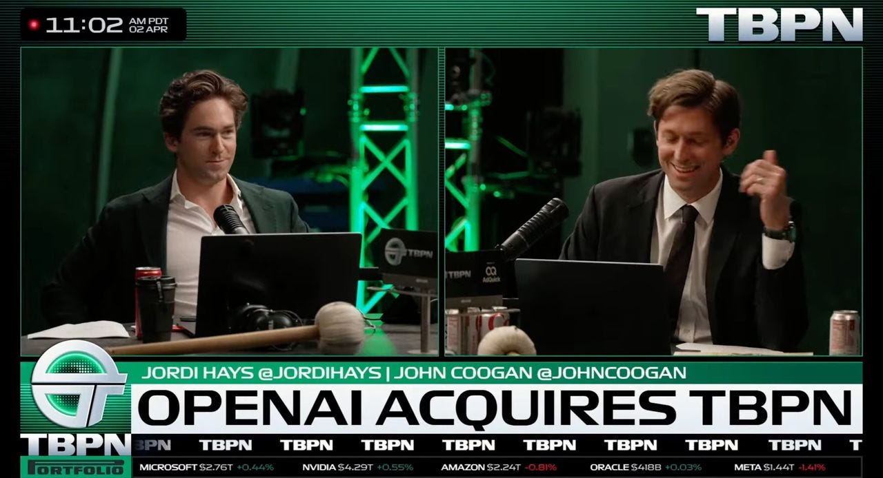 OpenAI köper TBPN. Talkshow om tech får ny ägare. | Feber / Internet