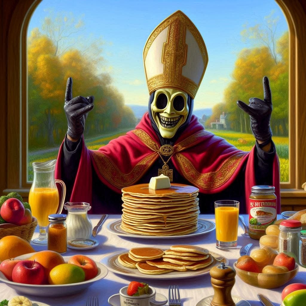 st. alphonso's pancake breakfast where i stole the margarine photorealistic