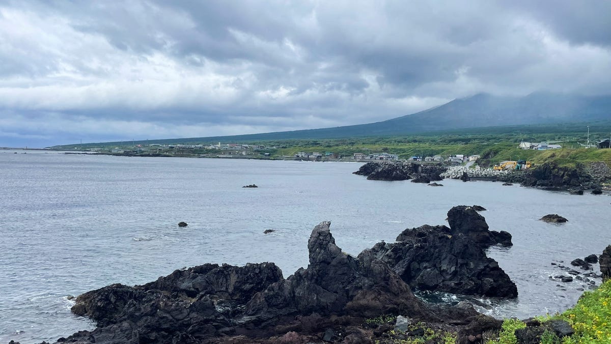 General view shows the coast side of Rishiri Island at Japan’s northernmost prefecture Hokkaido, Aug. 8, 2025.