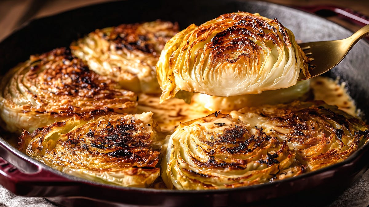 Creamy Garlic Butter Cabbage Recipe - by Sophie