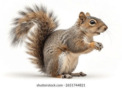 Una ardilla sentada y comiendo nueces, Foto de stock 2651744821 |  Shutterstock