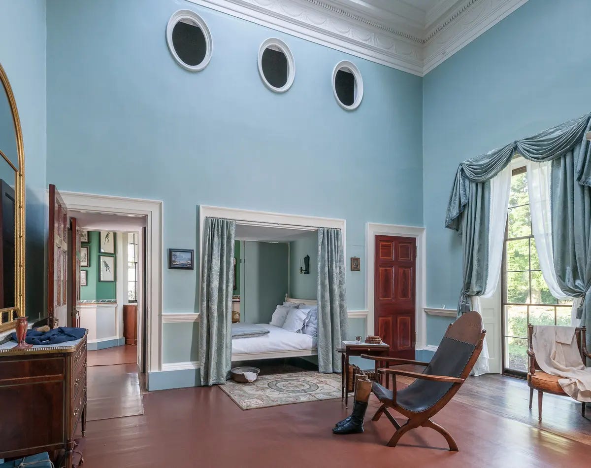 The alcove bed in Jefferson''s bed chamber.