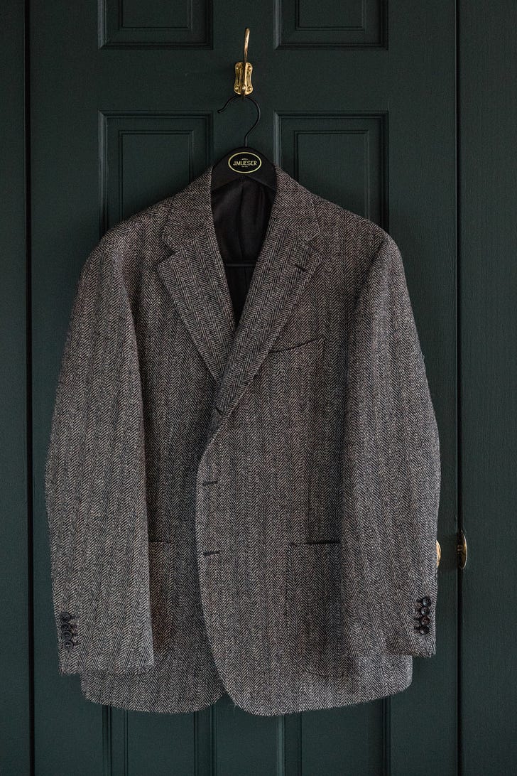 An accomplishment for 2023. A tweed jacket by J. Mueser. Photo by Chase Winfrey