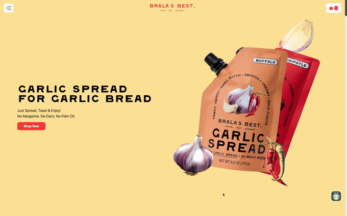 Brala's Greatest Garlic Unfold: funding now 4
