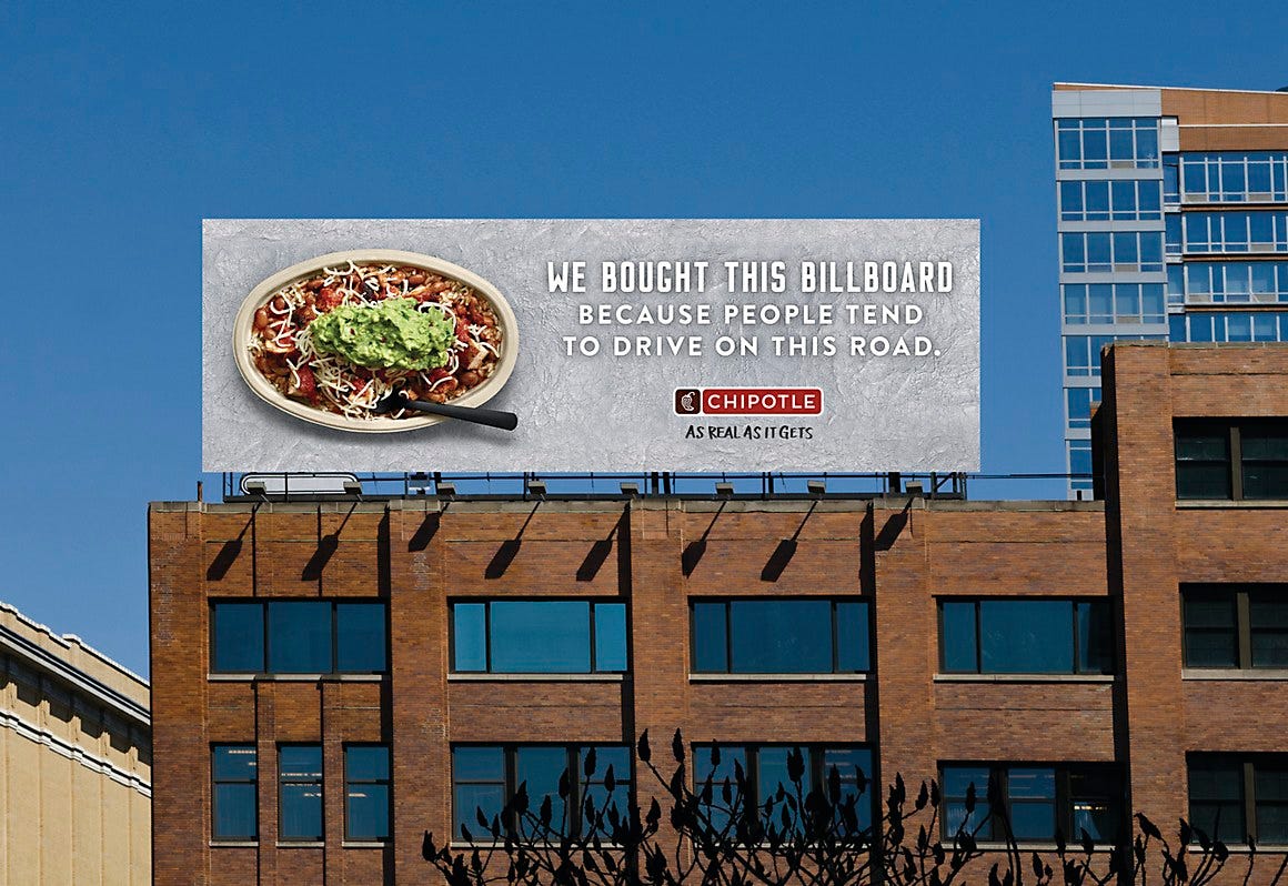 Chipotle's refreshingly honest ads got right to the point, empower consumers to engage with the self-deprecating commentary. Chipotle's refreshingly honest ads got right to the point, empower consumers to engage with the self-deprecating commentary.