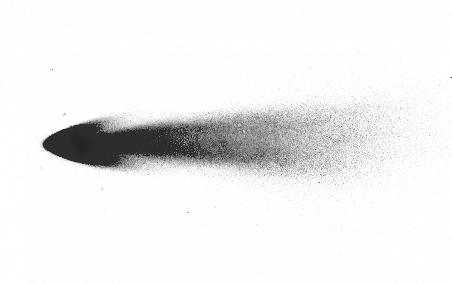 A black streak cutting across a white background, fading into scattered gray particles — symbolizing focus slicing through noise. A black streak cutting across a white background, fading into scattered gray particles — symbolizing focus slicing through noise.