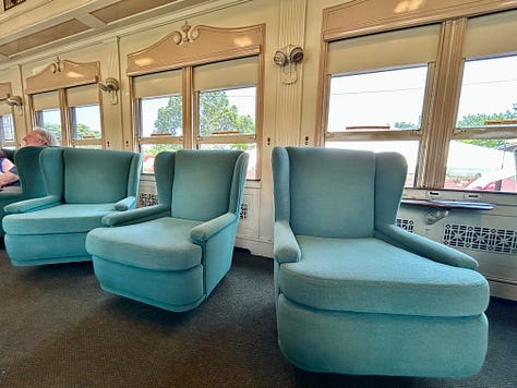 chairs, windows, menu, ticket