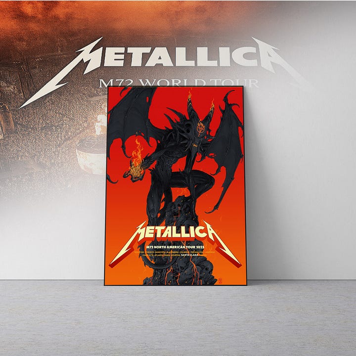 Metallica Concert Tour M72 World Tour June 20 2025 Santa Clara Levi’s Stadium – Santa Clara No‑Repeat Weekend Limp Bizkit & Ice Nine Kills Setlist Canvas Poster by Vance Kelly