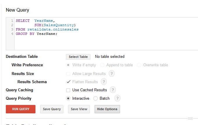 BigQuery Settings