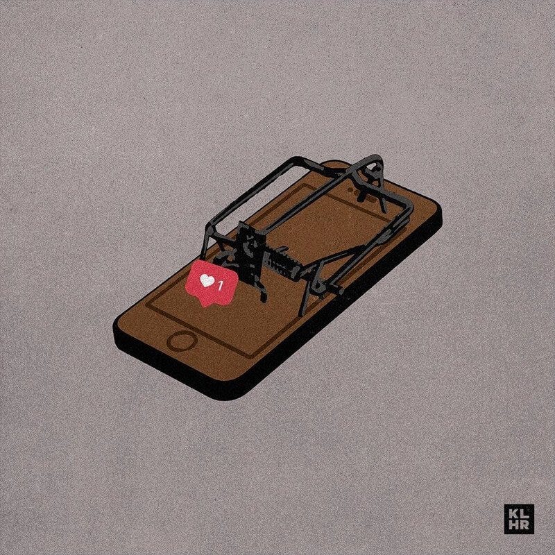 Suas ilustrações abordam o vício moderno em mídias sociais • suas ilustracoes abordam o vicio moderno em midias sociais 28