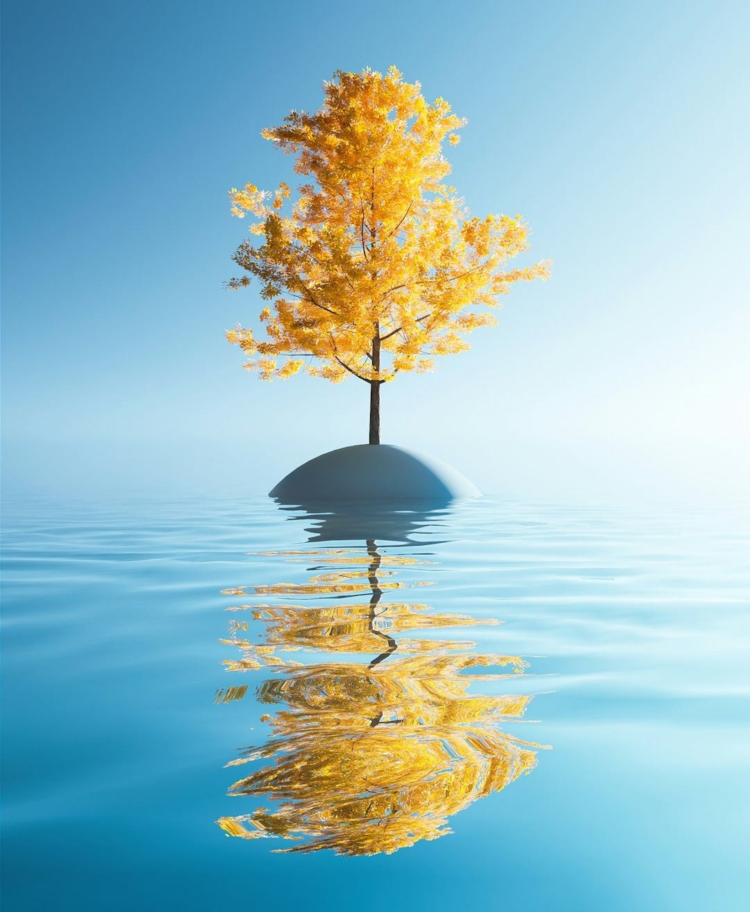a tree in the water a tree in the water