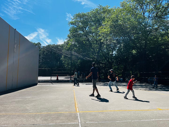 John sharing at the handball courts in Queens NYC.