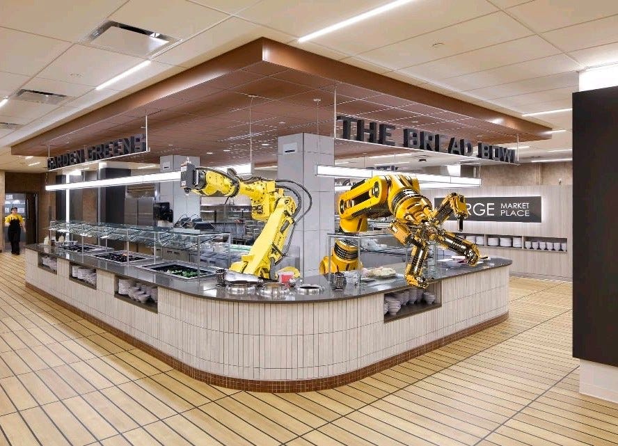 robots at burge dining hall robots at burge dining hall
