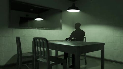 Interrogation room behind one-way mirror glass. Police detective suspect.,  Miscellaneous Motion Graphics ft. agent & answer - Envato
