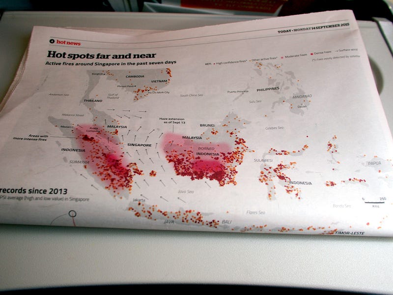 Sumatra fires haze map
