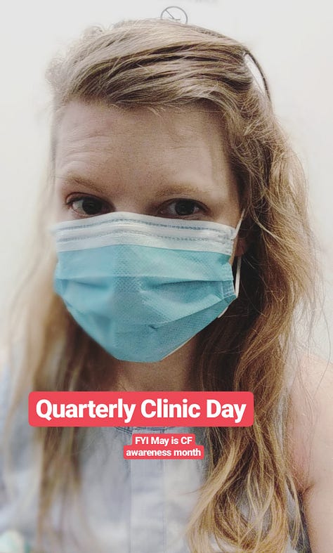 Three pictures of Katie wearing a mask from 2013-2018
