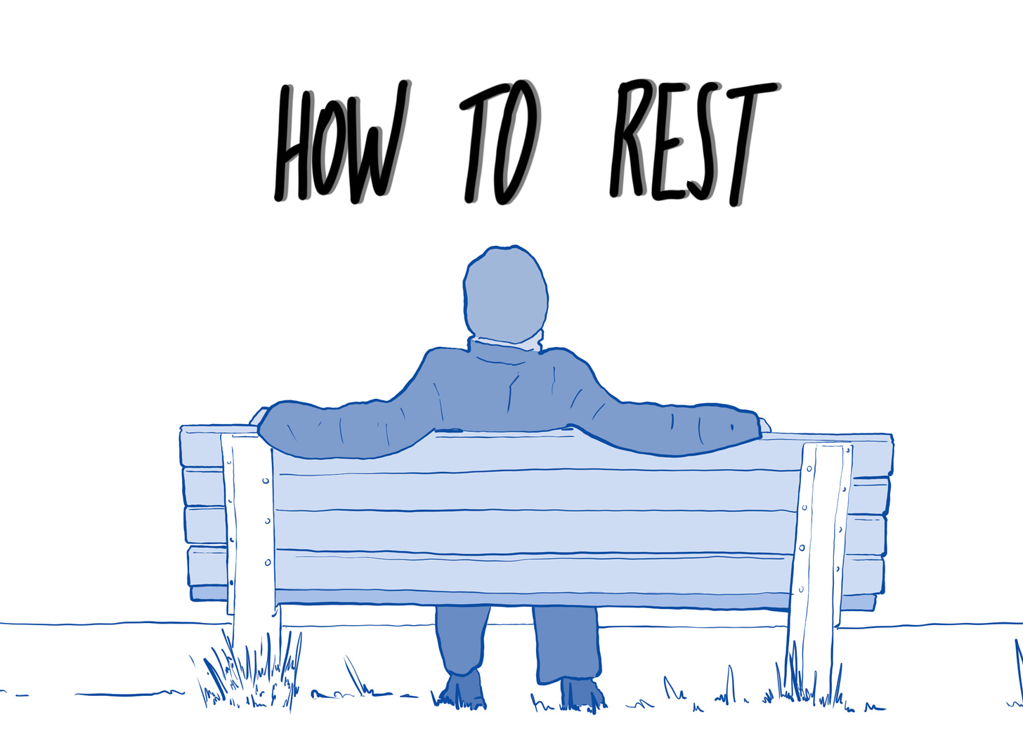 Person resting on the bench Person resting on the bench