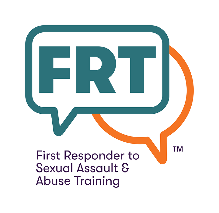 A photo of the cover page of the First Responder to Sexual Assault and abuse participant workbook, and the FRT logo