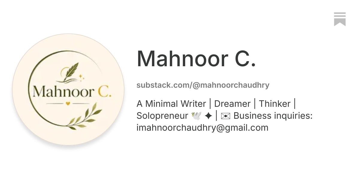 Mahnoor C. | Substack