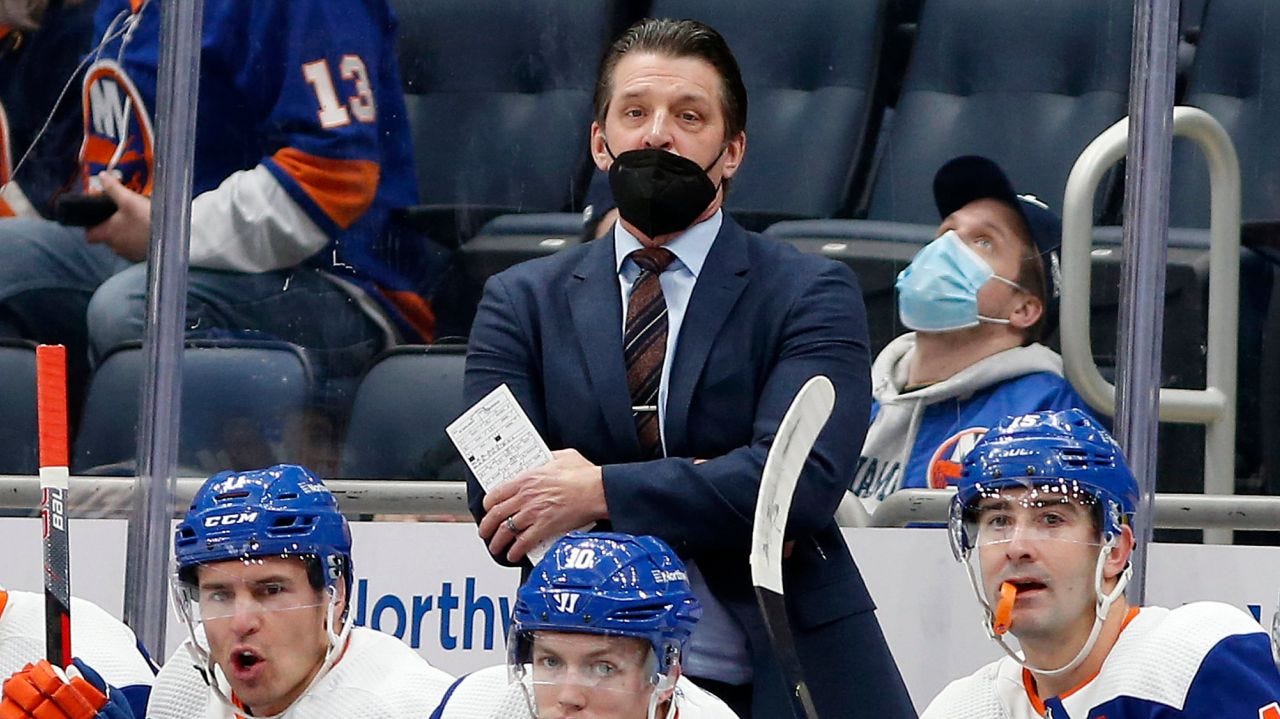 Lane Lambert takes over Islanders' bench vs. Oilers with Barry Trotz out for non-COVID personal reasons | Newsday Lane Lambert takes over Islanders' bench vs. Oilers with Barry Trotz out for non-COVID personal reasons | Newsday