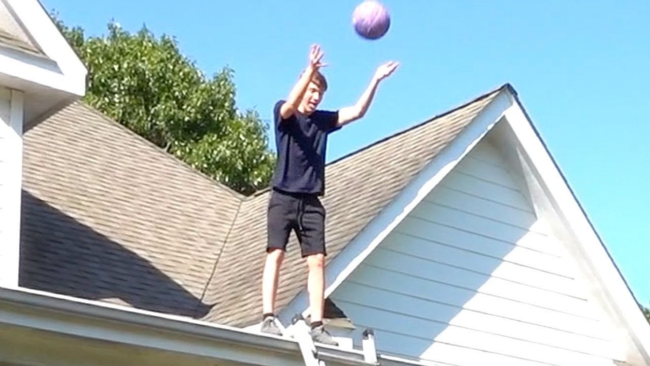 Dropping A Giant Rubber Band Ball From Random Heights