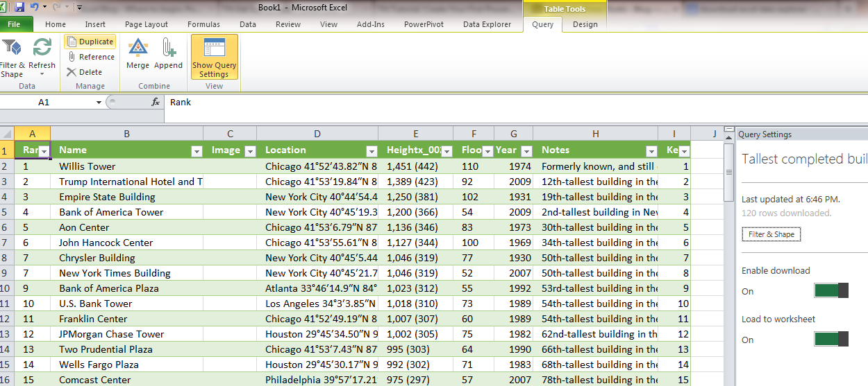 excel data from internet excel data from internet