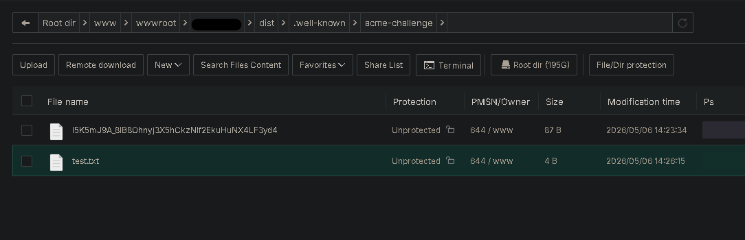 Creating a test file