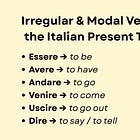 Irregular & Modal Verbs in the Italian Present Tense