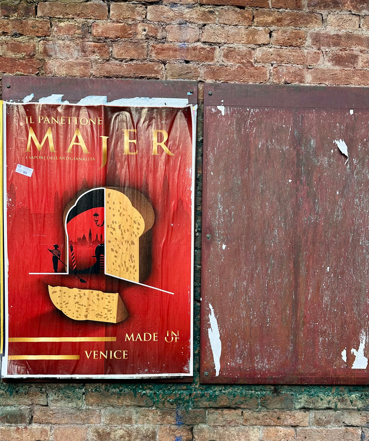 Italian panettone advertising by Majer Venetian bakery