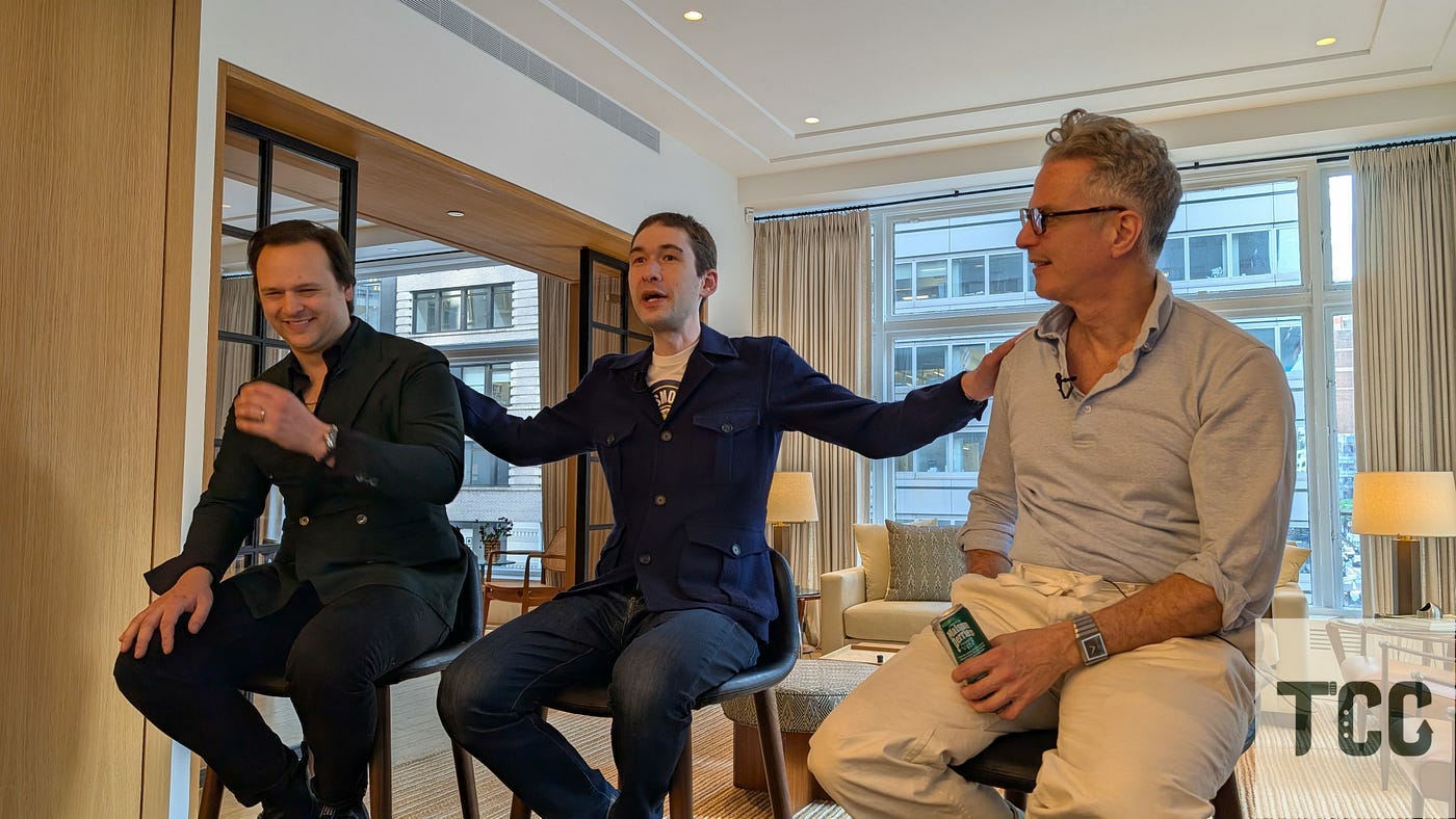 Armand Johnston (left), Tim Mosso (center), and Phil Toledano (right) during the “Principled Collecting: The Right Way, Wrong Way, and Worst Way to Build a Watch Collection” panel at The 1916 Company during Madison Avenue Watch Week in New York City on Thursday, May 8, 2025. Photo: Andrew P. Rowan