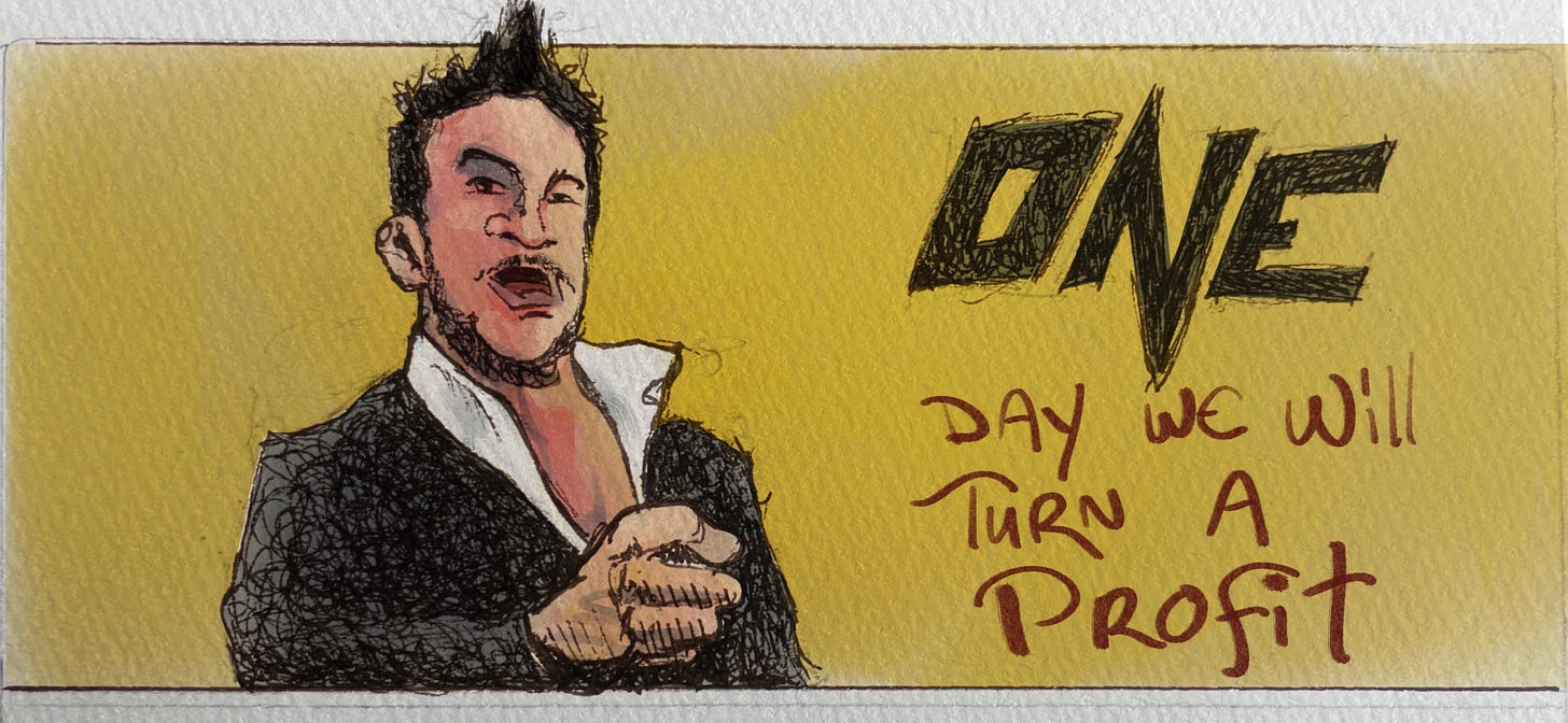Chatri Sitydong of ONE FC "One day we will turn a profit" illustration by Chris Rini Chatri Sitydong of ONE FC "One day we will turn a profit" illustration by Chris Rini