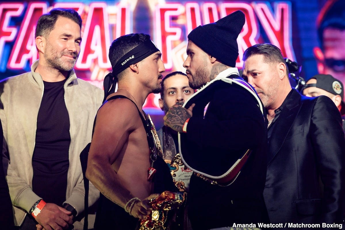 Image: Teofimo Lopez Criticizes "Boring" Press Conference, Attempts to Inject Drama, Leading to Confrontation with Ryan Garcia
