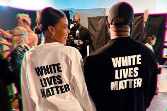 Kanye West wears 'White Lives Matter' shirt at his Paris fashion show Kanye West wears 'White Lives Matter' shirt at his Paris fashion show