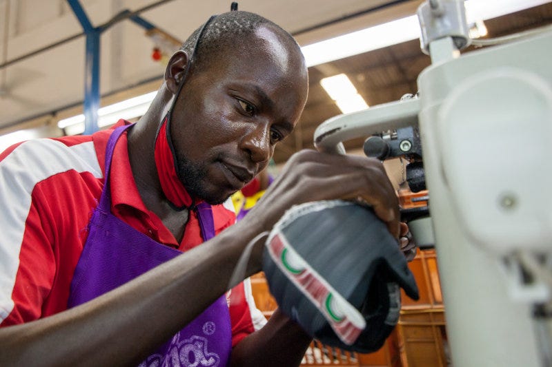 An employee at Enda's factory in Kenya. An employee at Enda's factory in Kenya.