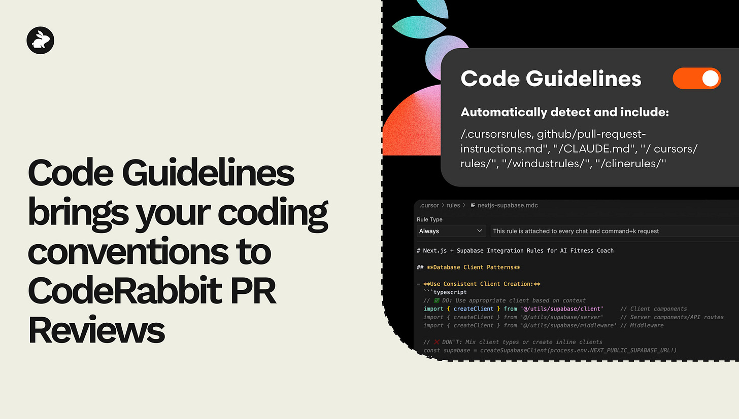 Make your AI code guidelines stick with CodeRabbit Make your AI code guidelines stick with CodeRabbit