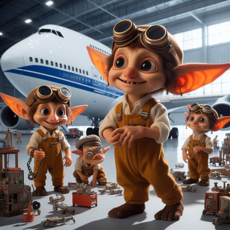 A group of cartoon characters in a hangar

AI-generated content may be incorrect.