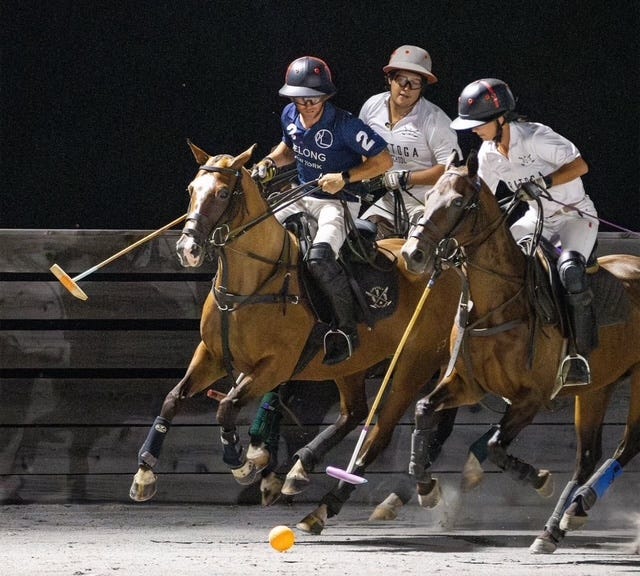Photos of horses and riders playing polo at Saratoga Polo School. (Photos by Jay Austin)