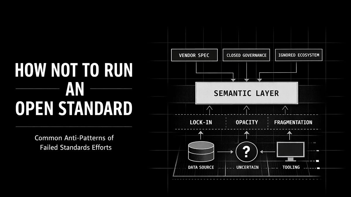 How Not to Run an Open Standards Initiative (7 minute read)