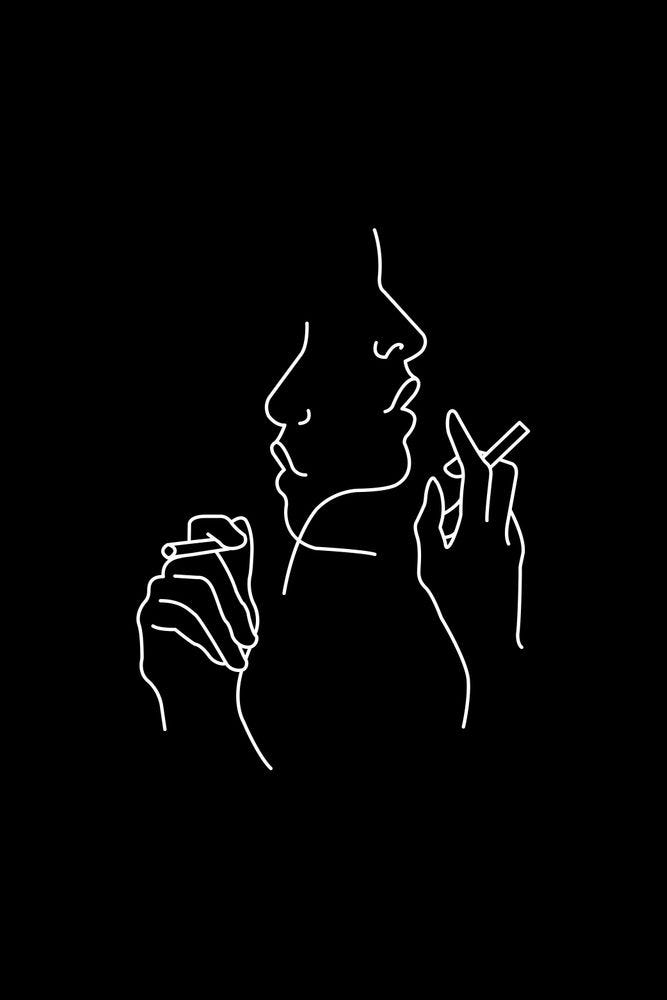 Bad Habits Art Print by kelseagwendoline | Minimalist art print, Line art  drawings, Minimalist drawing