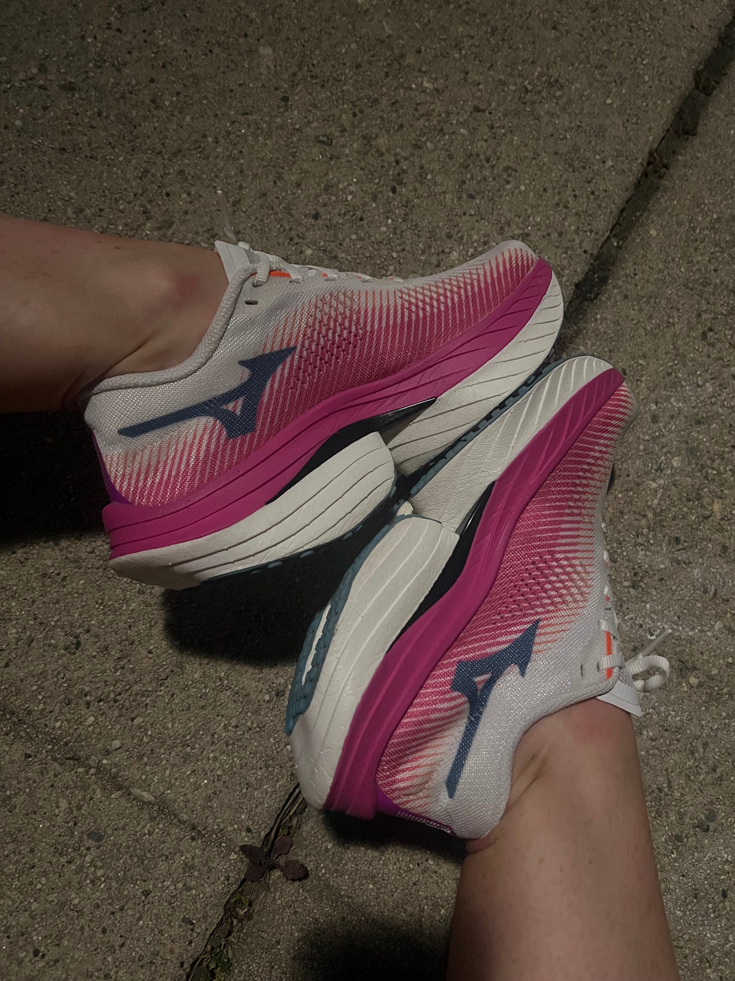 A side shot of running shoes